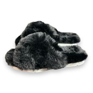 Dolce‎ Vita Women's Fashion Slipper, Black Faux Fur US 6